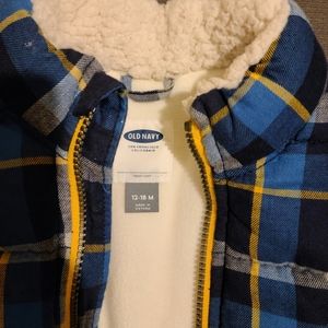 Fall/winter fleece lined plaid vest